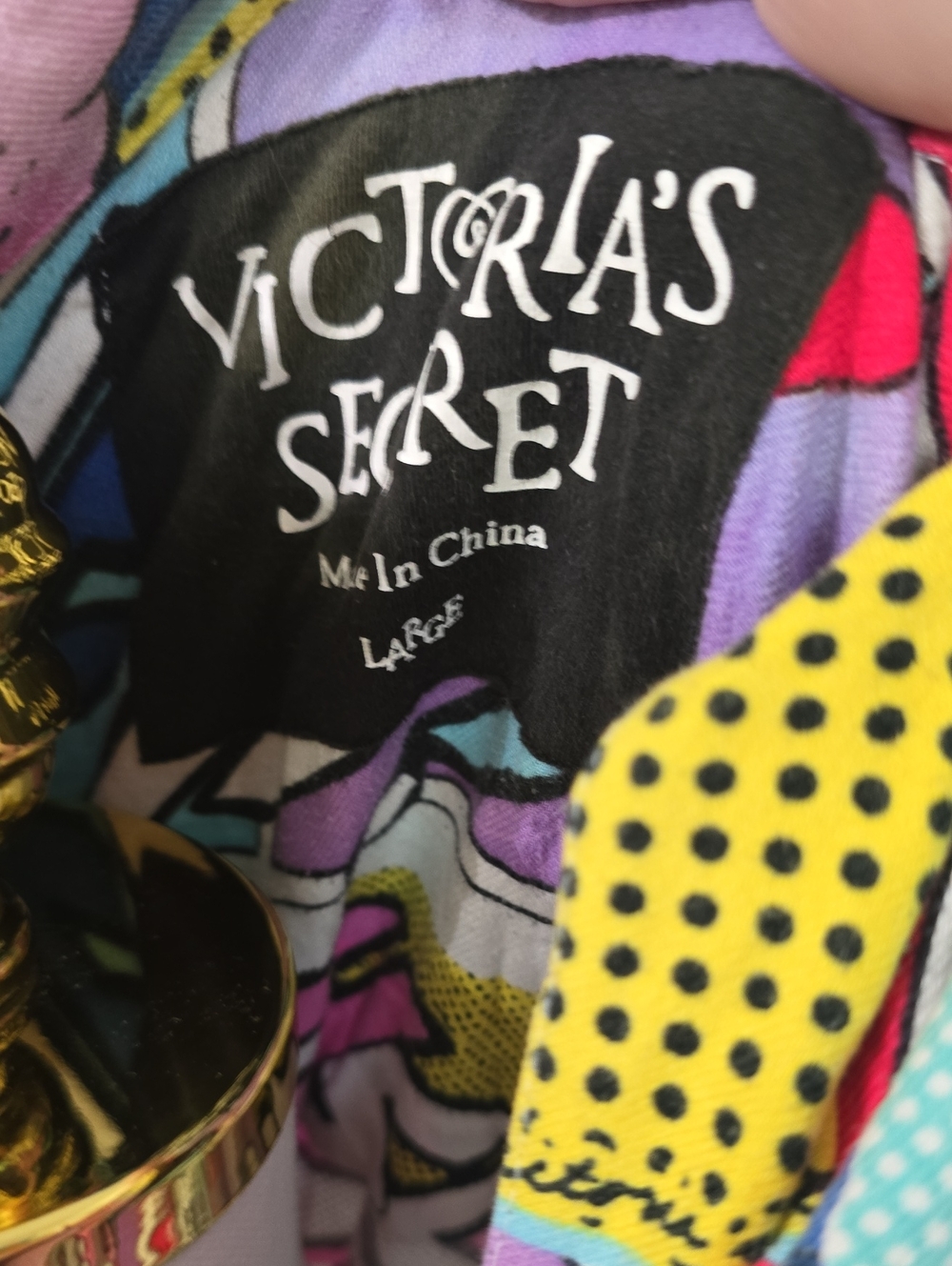 Victoria's Secret Comic Book Pajama Set - Multicolor Pop Art Large Rare - Picture 4 of 4